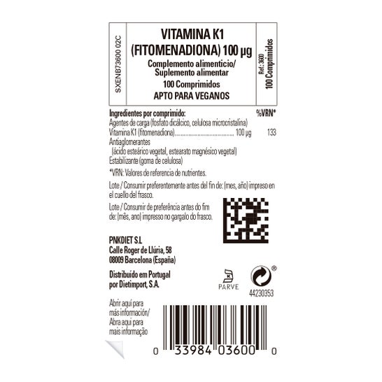 Solgar Vitamina K1 Fitomenadiona 100 mcg 100 comp.