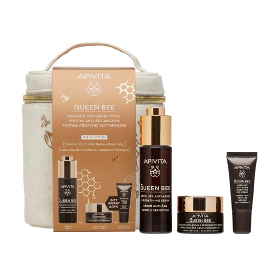 Apivita Pack Queen Bee Sérum + Crema Ligera 15Ml + Contorno 5Ml