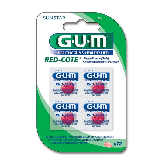 GUM Red-Cote Tabletas reveladoras de placa 12comp