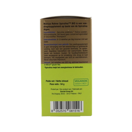 Marcus Rohrer Bio Espirulina 180 caps
