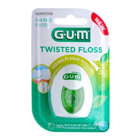 Gum Twisted Floss Minty Green Tea 30m 1ud