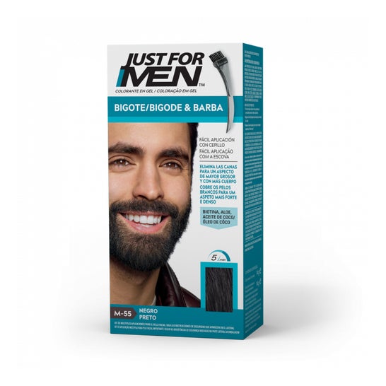 Just for Men gel colorante negro para bigote y barba 30ml