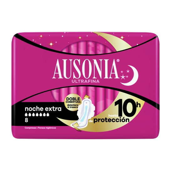 Ausonia Ultrafina Compresas Noche Extra Alas 8uds
