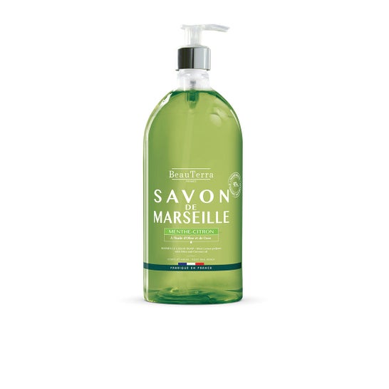 BeauTerra Savon de Marseille Liquide Menthe Citron 1l