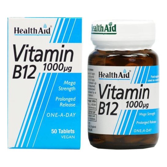 Vitamina B12 1 000 Ui 50 compresse di Healthaid Vitamina B12 1 000 Ui 50 compresse