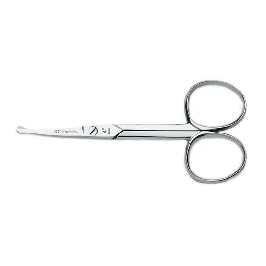 3 Carnations baby scissors curved stainless steel 4'' 10cm 1ud