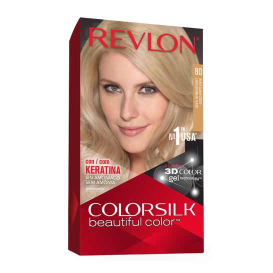 Revlon Kit Tinte Colorsilk 80 Rubio Medio Cenizo