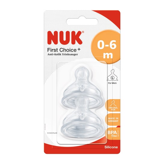 Nuk prima scelta capezzolo in silicone bocca larga T1 Orifizio L 2uds