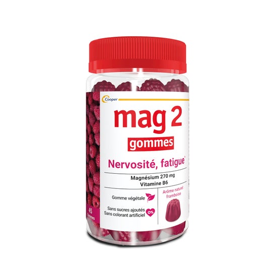 Mag 2 Magnesio + Vitamina B6 Frambuesa 45gummies