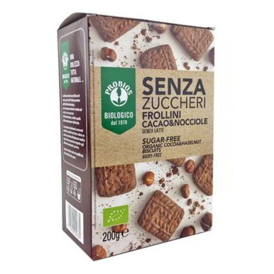 Probios Organic Sugar Free Cacao Hazelnut Biscuits 200g