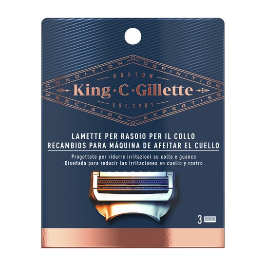 Gillette King Neck Razor Blades Refill 3uds