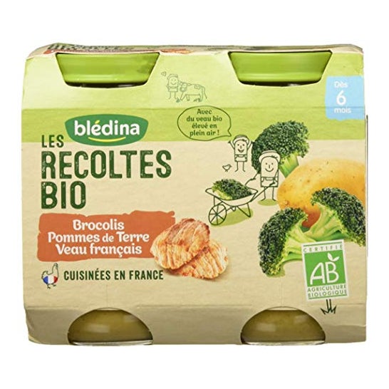 Blédina Baby Jars Broccoli Veal 6 Months Organic 2x200g