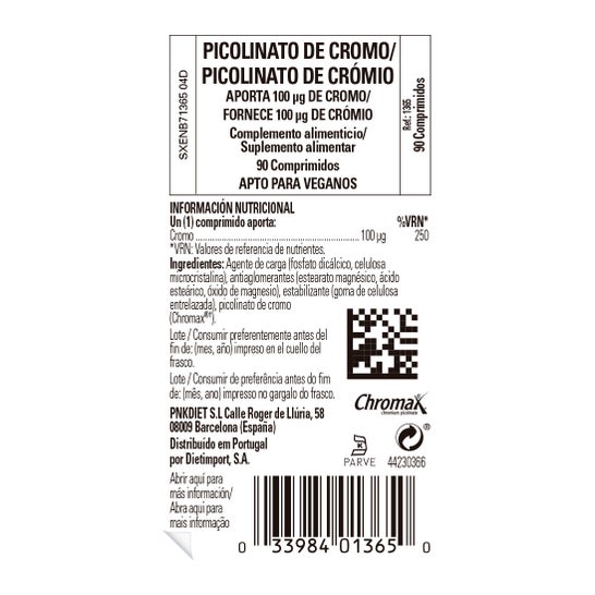 Solgar Picolinato de Cromo 100mcg 90comp