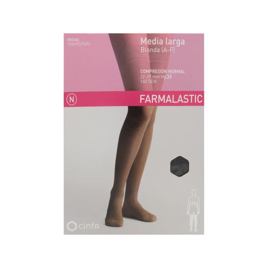 Farmalastic Media Larga blonda (A-F) comp. normal T-extra grande negro 1 Par