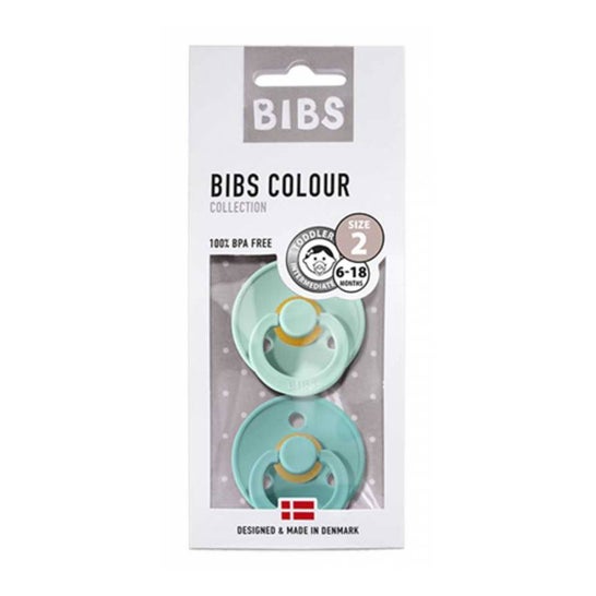 Bibs Mint Chupete Turquoise 6-18 Duo 1 Per
