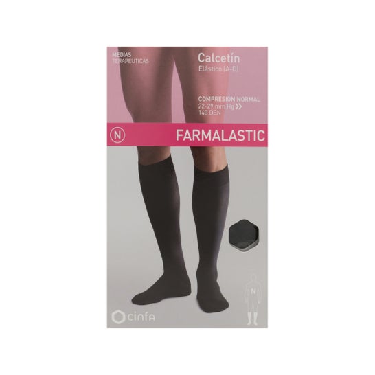 Farmalastic sock (A-D) normal compression T-large black 1ud