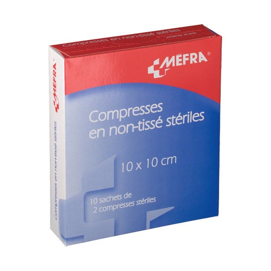Mefraa Sterile vatpinde 10x10cm 2x10 poser af ikke-vævede sterile vatpinde