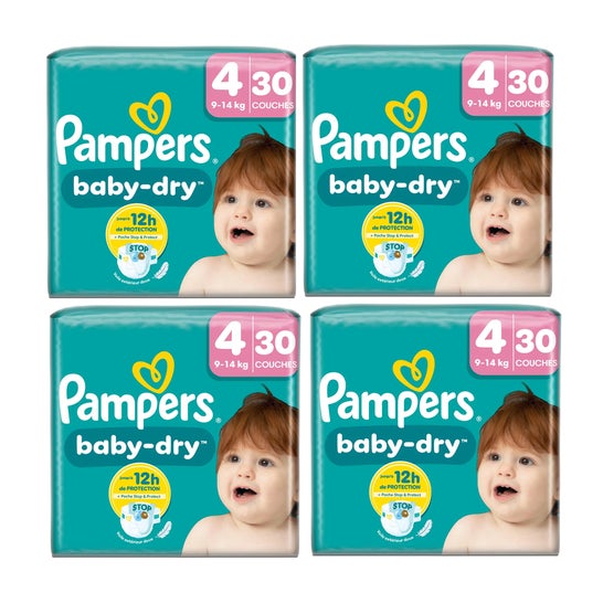 Pampers Baby-Dry Pañales Talla 4 9-14kg 4x30 uds