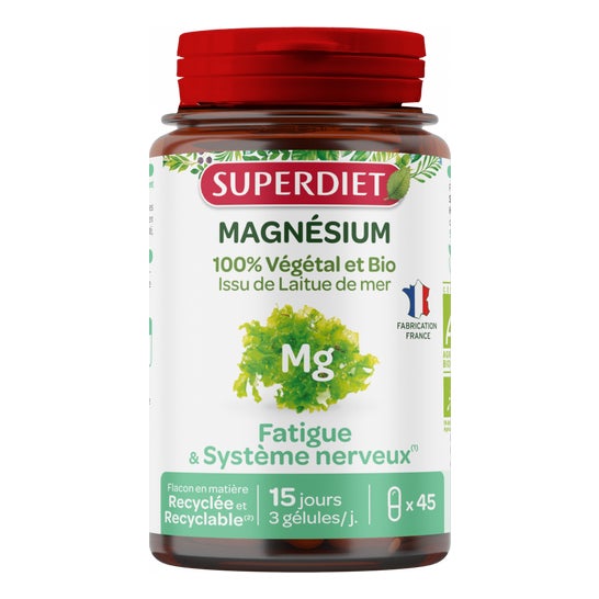 Superdiet Magnesio 100% Vegetal y Bio 45 Perlas