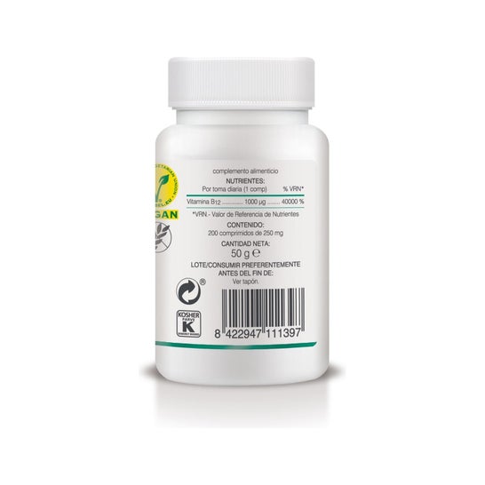Soria Natural Vitamina B12 250 mg Vegan 200 comp