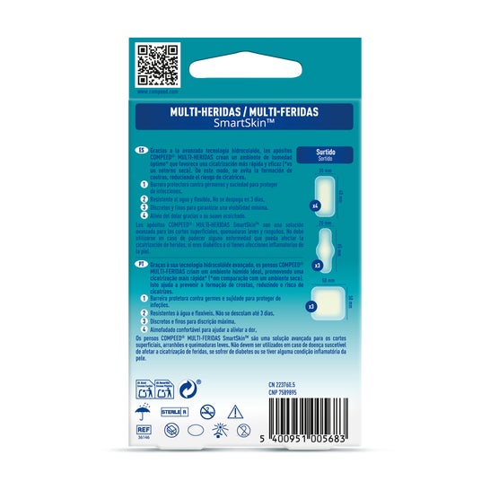 Compeed Multi-Heridas Smart Skin Apósitos Hidrocoloides Surtido 10 uds