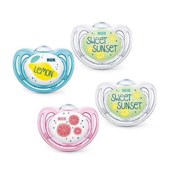 Nuk Silicone Pacifier Fruits Day&Night 6-18 Mesi 2 unità