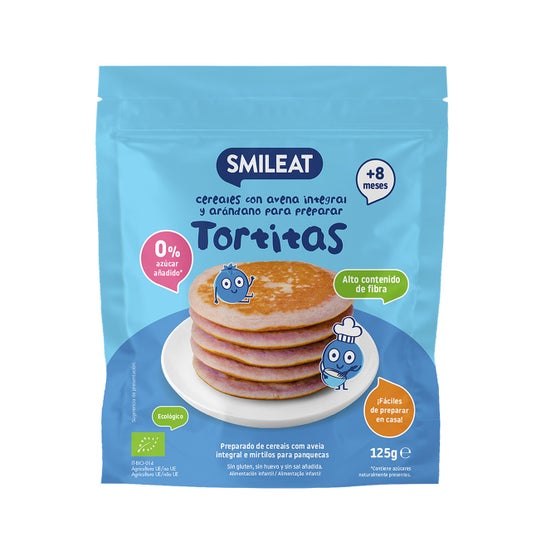 Smileat Mix Ecológico de Tortitas Avena Integral y Arándanos 125g