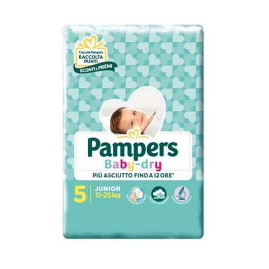 Pampers Baby Dry Pañales Talla 5 Junior 52uds