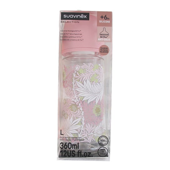 Suavinex Selection Biberón Poetry Poliamida SX Pro Flujo L 360 ml