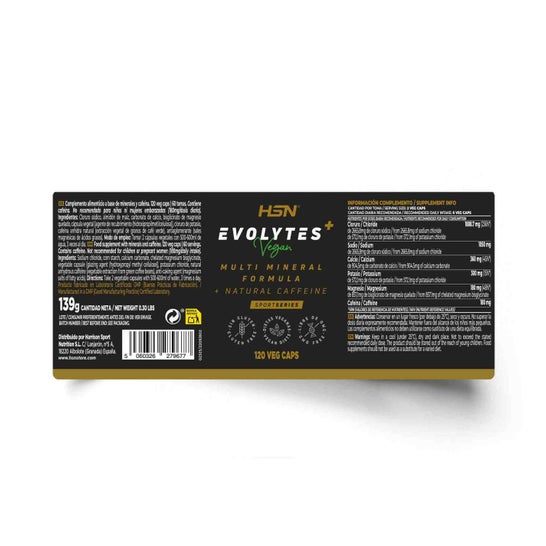 HSN Evolytes Plus+ Sales de Electrolitos + Cafeína 120vcaps