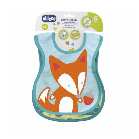 Chicco Set Baberos Algodón Neutro 6M+ 2uds