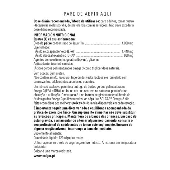 Solgar Omega-3 Doble Concentración 120 perlas