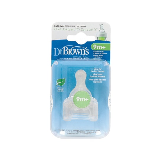 Dr Brown's Natural Flow silicone teat mouthpiece and standard 2 uts silicone nipple