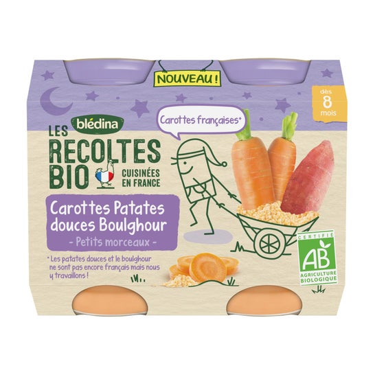 Bledina Les Recolets Organic Night Sweet Potato Carrots 2x200g