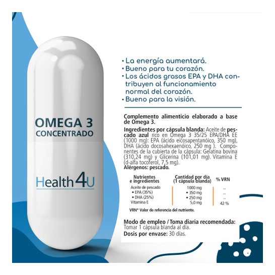 H4U Omega 3 Concentrado 30 cápsulas blandas