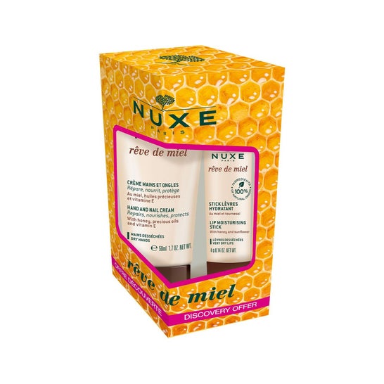 Nuxe Rêve de Miel Crema Manos y Uñas 30 ml + Stick de Labios Hidratante 4 g