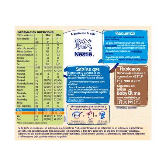 Nestle 8 Cereal Brick Listo Para Tomar 2x250 ml