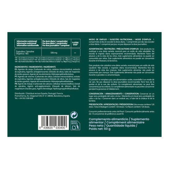 DocMorris Spirulina Bio 120caps (Expiry date under 6 months)