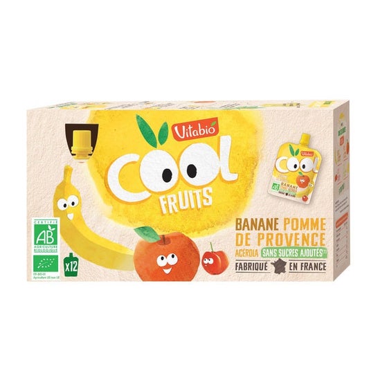 Vitabio Compote Cool Fruits Pomme Banane 12x90g