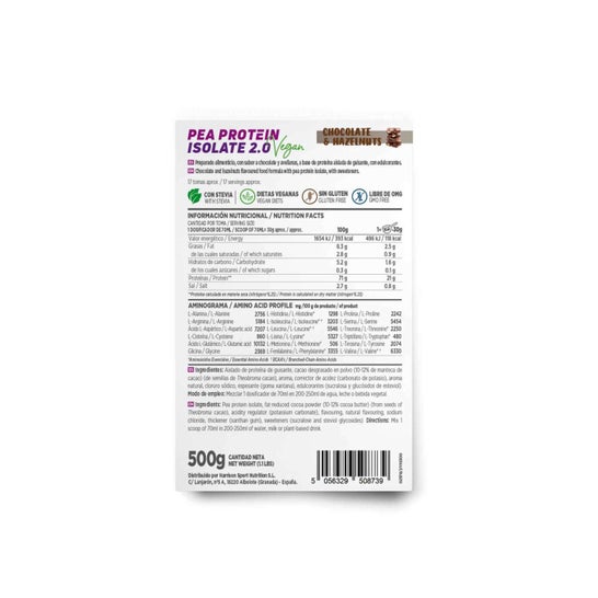 HSN Proteína de Guisante Aislada 2.0 Chocolate y Avellanas 500 g