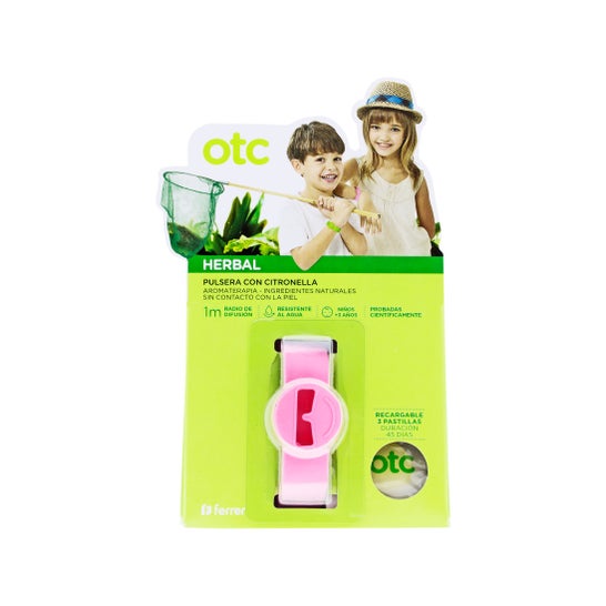 OTC Herbal Antimosquito armband met citronella roze kleur 1
