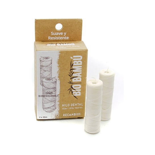 Biobambú Recambios Hilo Dental de Seda Natural 2 X30 M