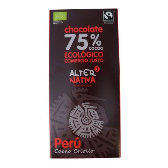 Alternativa3 Choco 75% Cacao Perù Bio 80g