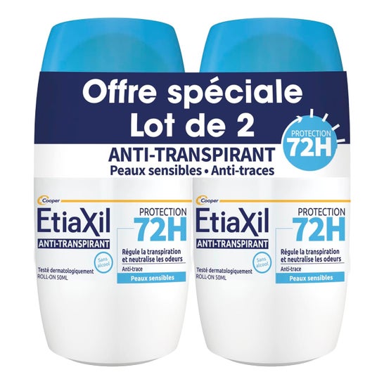 Etiaxil Pack Deo Roll-ON Antitranspirant 72H für empfindliche Haut 2x50 ml