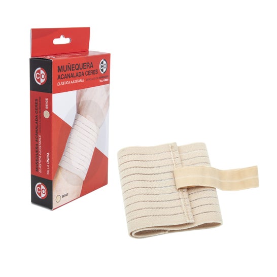 Ceres Comercial Muñequera Acanalada Velcro Beige 1ud