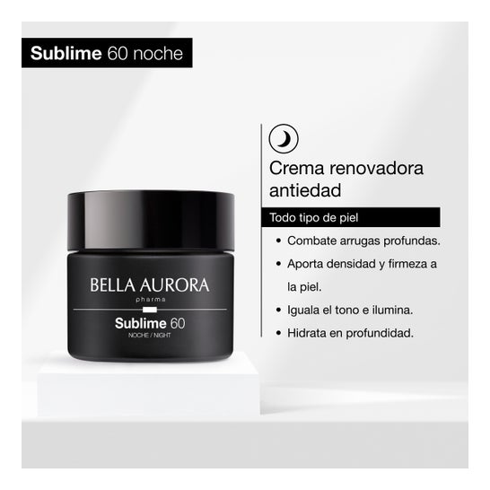 Bella Aurora Sublime 60 Crema Noche Renovadora Anti-Edad +60 Años 50 ml