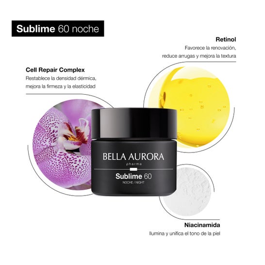 Bella Aurora Sublime 60 Crema Noche Renovadora Anti-Edad +60 Años 50 ml