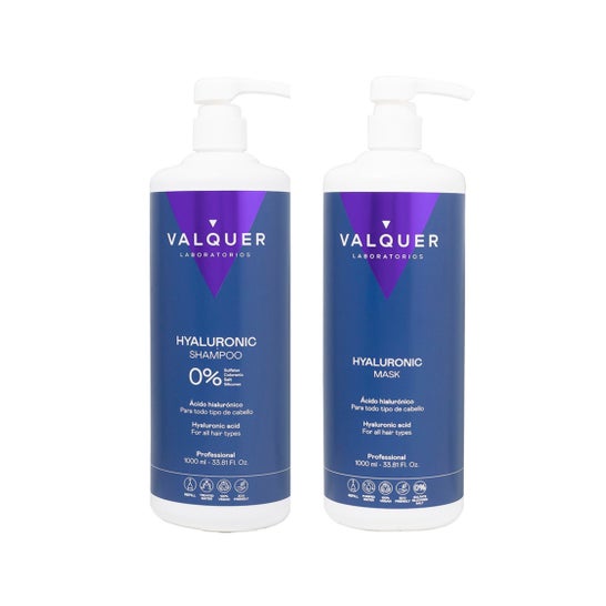 Valquer Pack Ácido Hialurónico Champú 1000ml + Mascarilla 1000ml