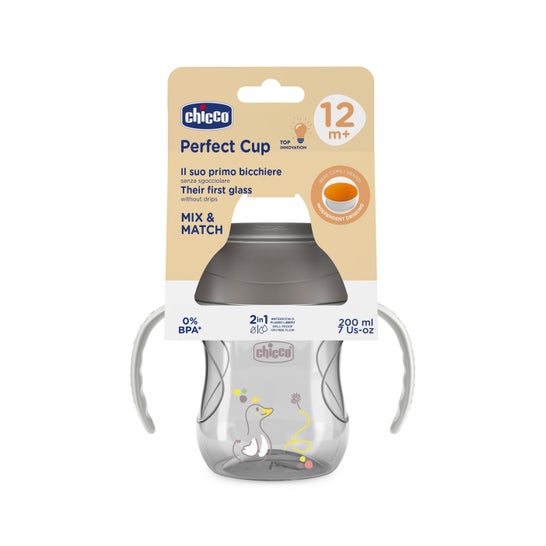 Chicco Perfect 360 Vaso Comidas 12M+ Gris 200 ml