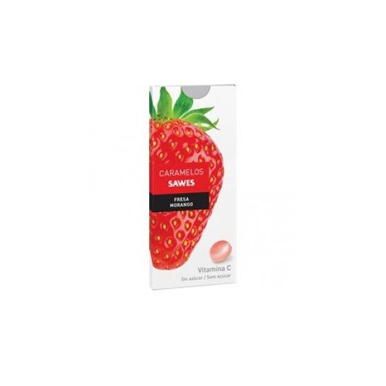 Sawes Caramelos balsámicos sin azúcar sabor Fresa con Vitamina C en blister 22g